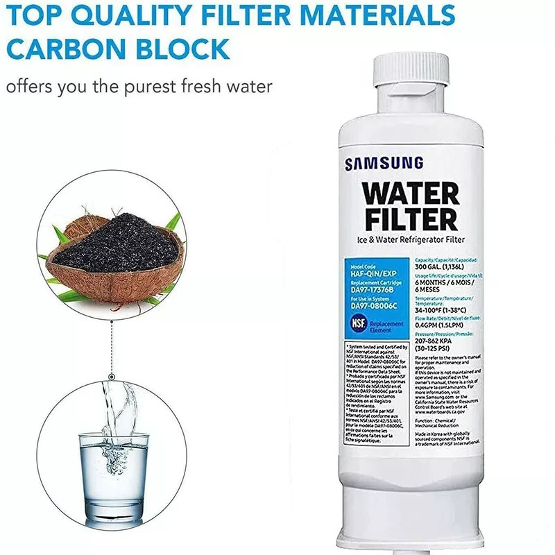 4 PACK Genuine Samsung DA97-17376B HAF-QIN/EXP REFRIGERATOR Water Filter US