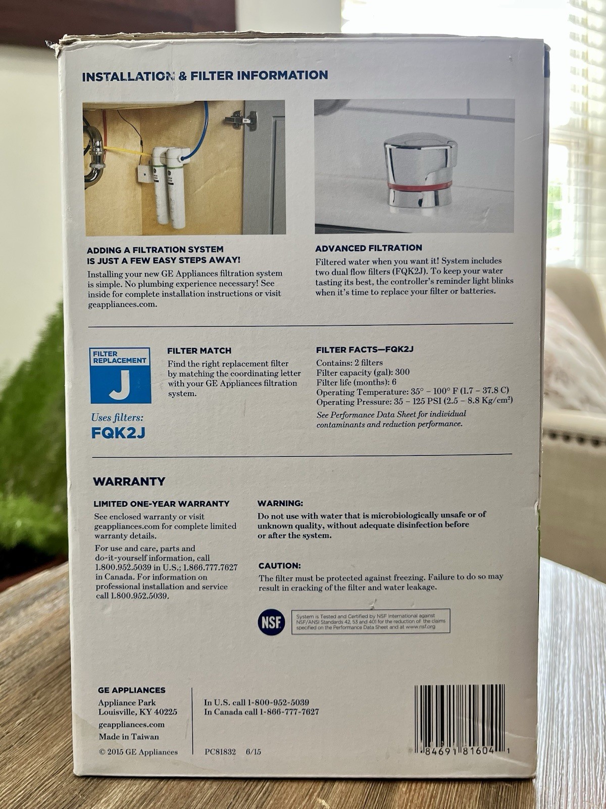 GE GXK285JBL Under Sink Dual High Flow Water Filtration System NEW In Damage Box
