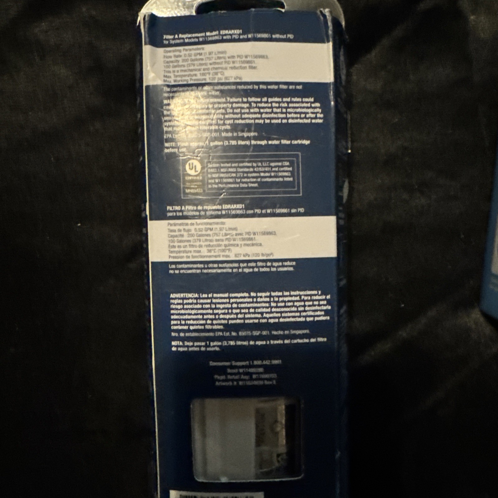 Everydrop Whirlpool A EDRARXD1 Ice & Water Single Filter, Whirlpool Maytag Amana