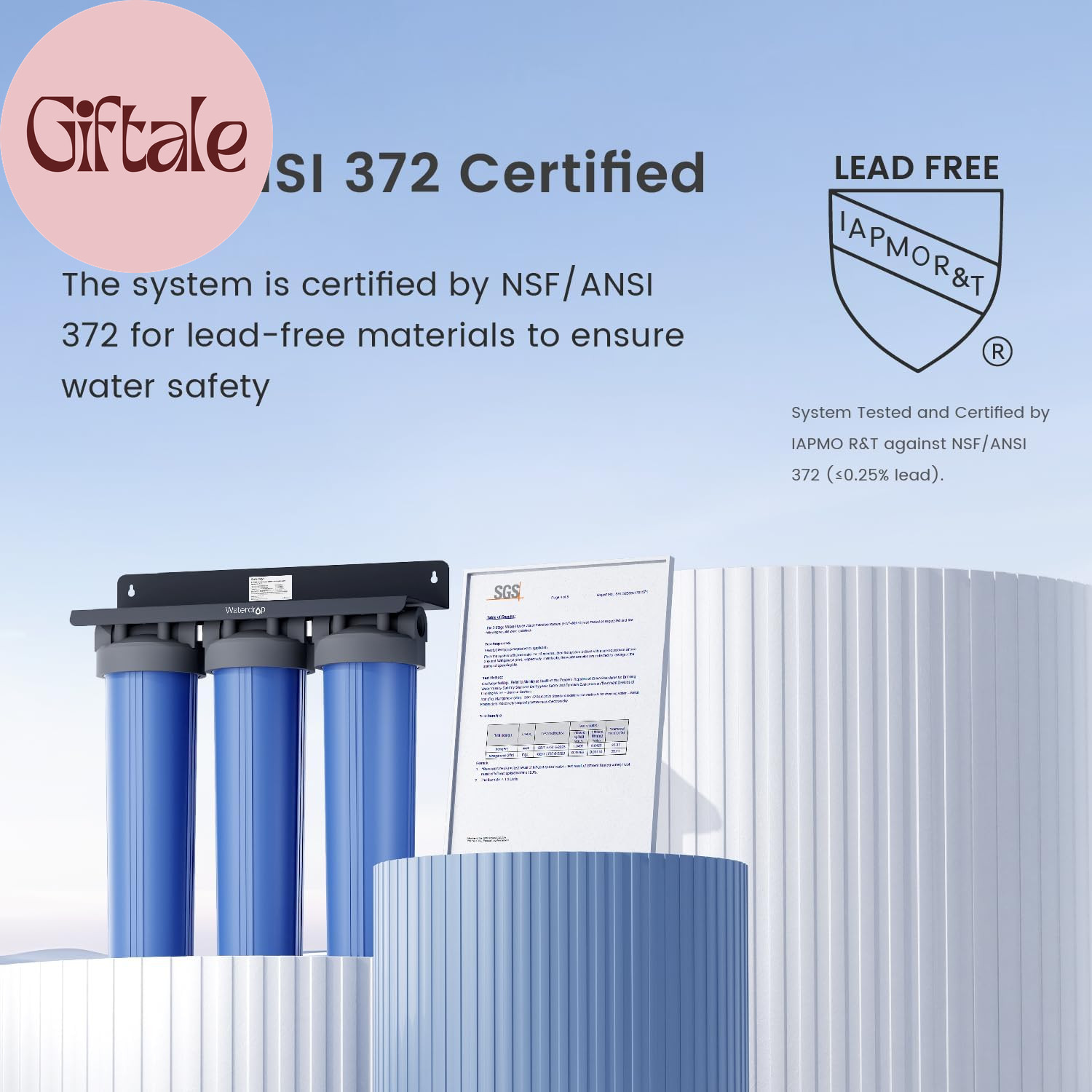 3-Stage Whole House Water Filter System,With Carbon Filter&Sediment Filter,7-Sta