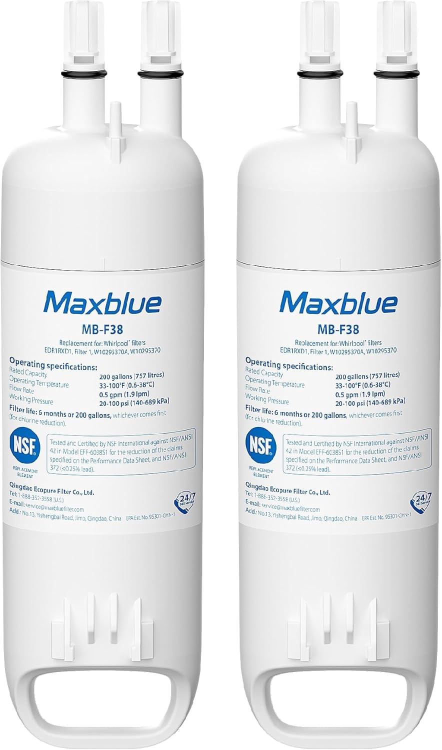 Maxblue Refrigerator Water Filter Replacement for Kenmore® 46-9081, (2)