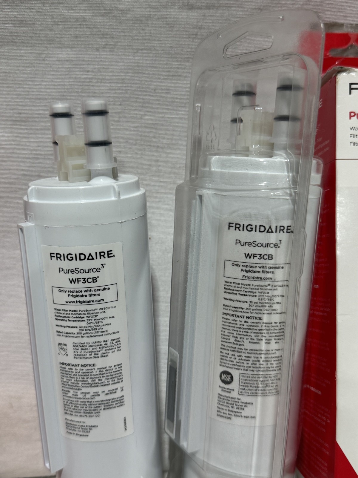 3 Pack Frigidaire WF3CB PureSource 3 Refrigerator Water Ice Filter Genuine OEM