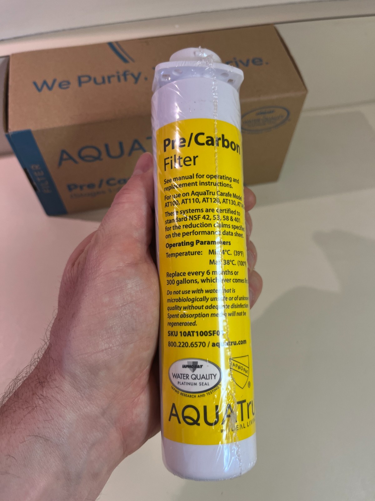 Open Box – AquaTru Carafe Pre/Carbon Stages 1-2 Sealed Filter, SKU 10AT100SF01