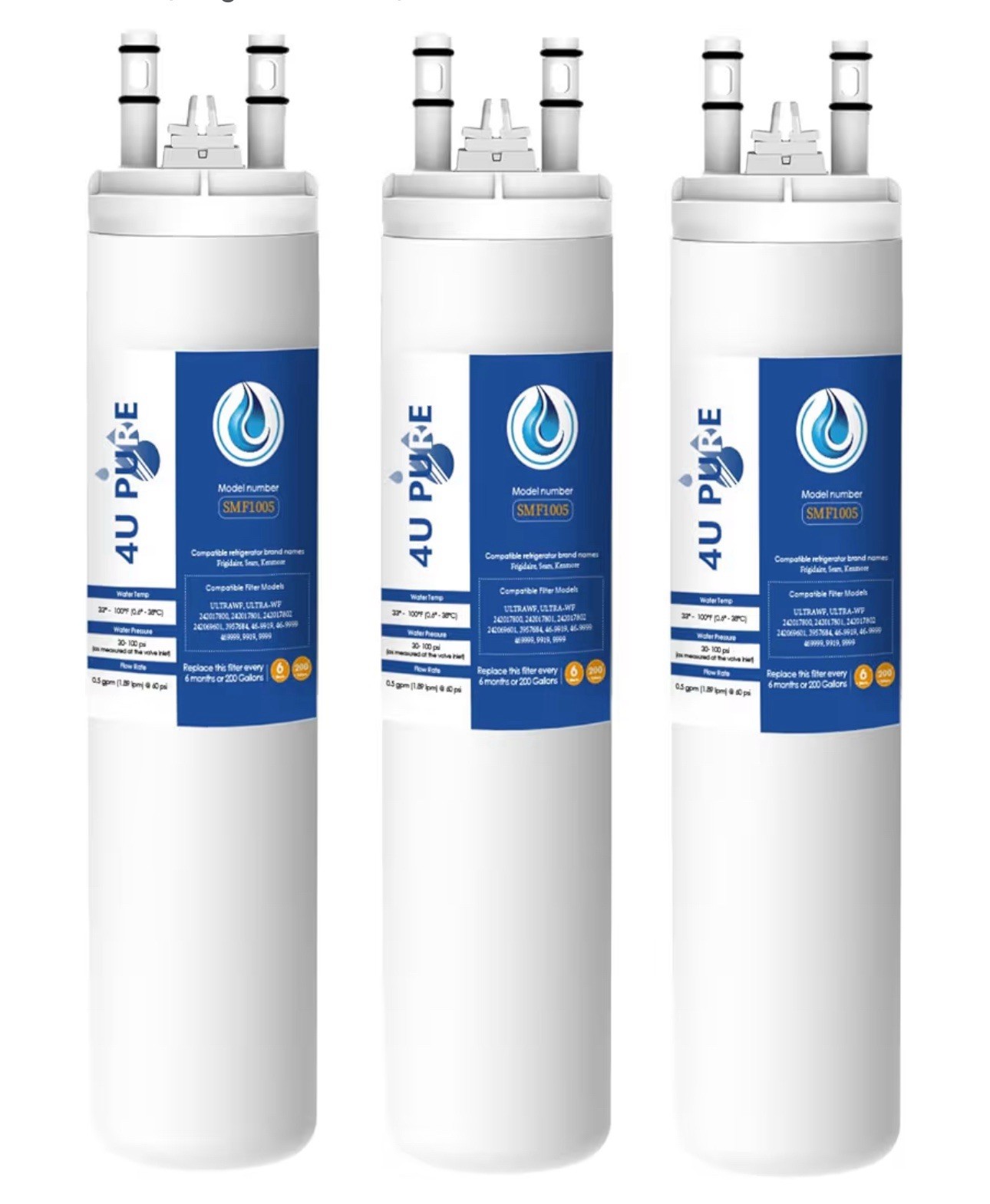 ULTRAWF Water Filter for Kenmore 9999, 469999, 46-9999, A0094E28261 3 pack SEALD