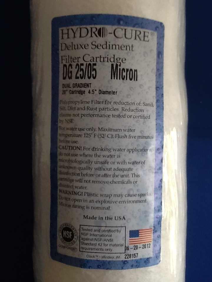 HYDRO CURE DELUXE DG 25/05 BIG BLUE 20″x4.5″ SEDIMENT FILTER