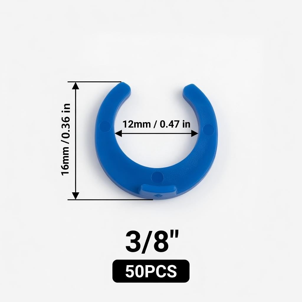 50 PCS 3/8 Inch RO Reverse Osmosis Water Filter Locking Clips, Blue Quick Con…