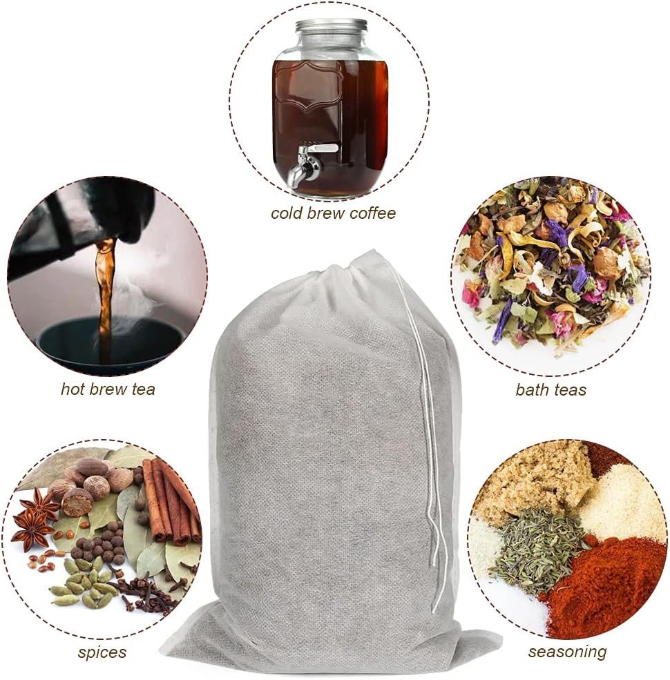 50pcs No Mess Large Cold Brew Bags, 8×12 inch Disposable Coffee