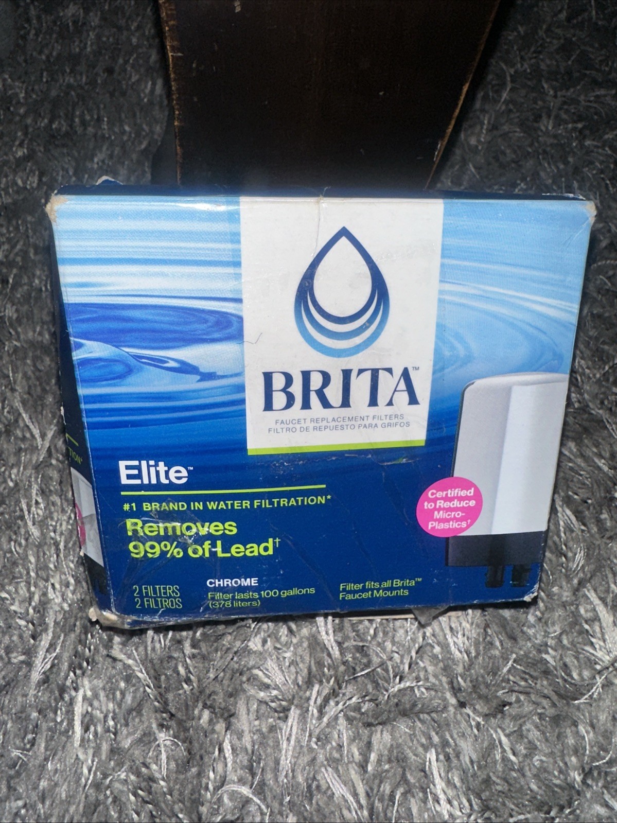 NEW BRITA Faucet Elite Chrome Replacement Filter 2-Pack Remove 99% of Lead
