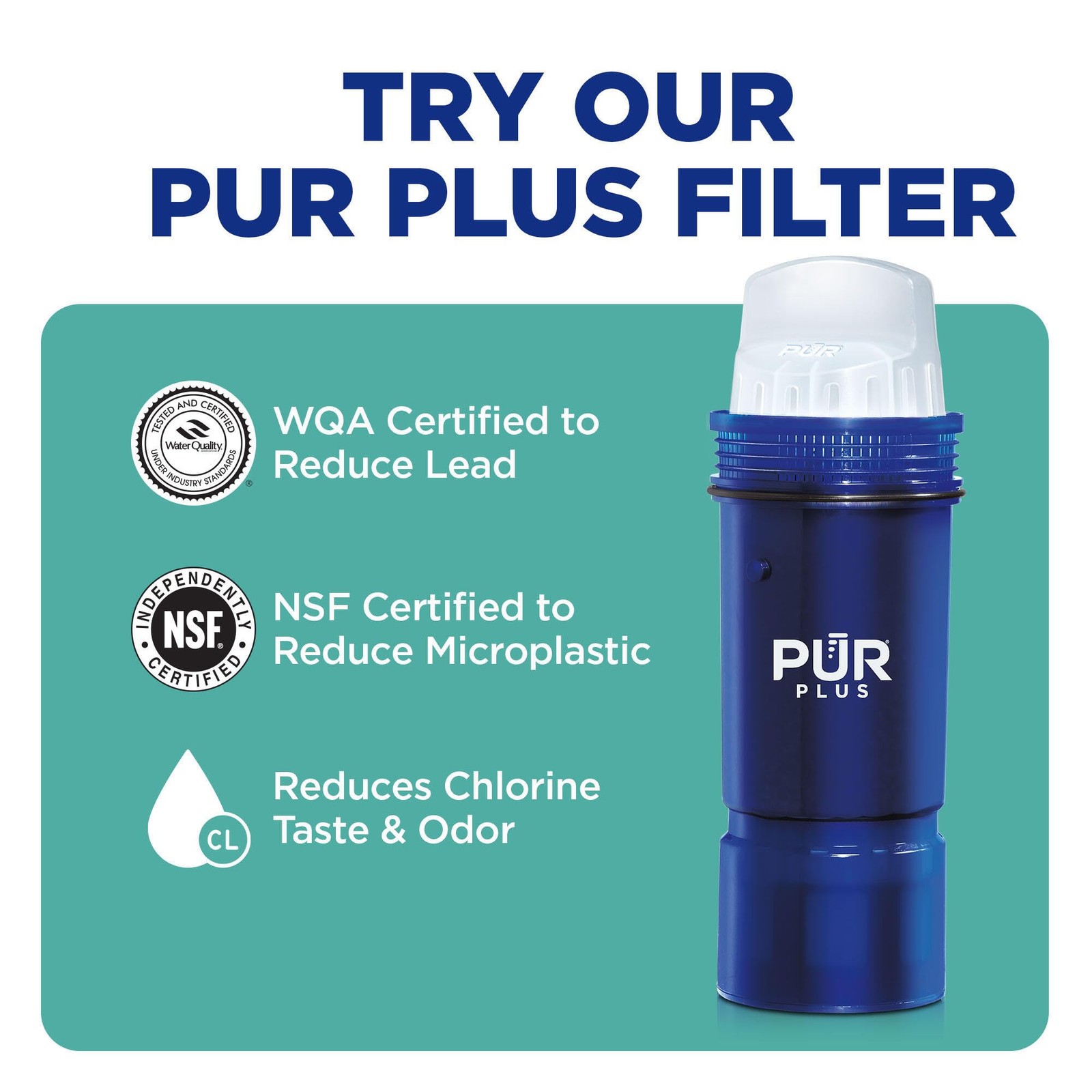 Pur Water Pitcher Dispenser Replacement Filters 2 Count Fast Filtration Nsf C…