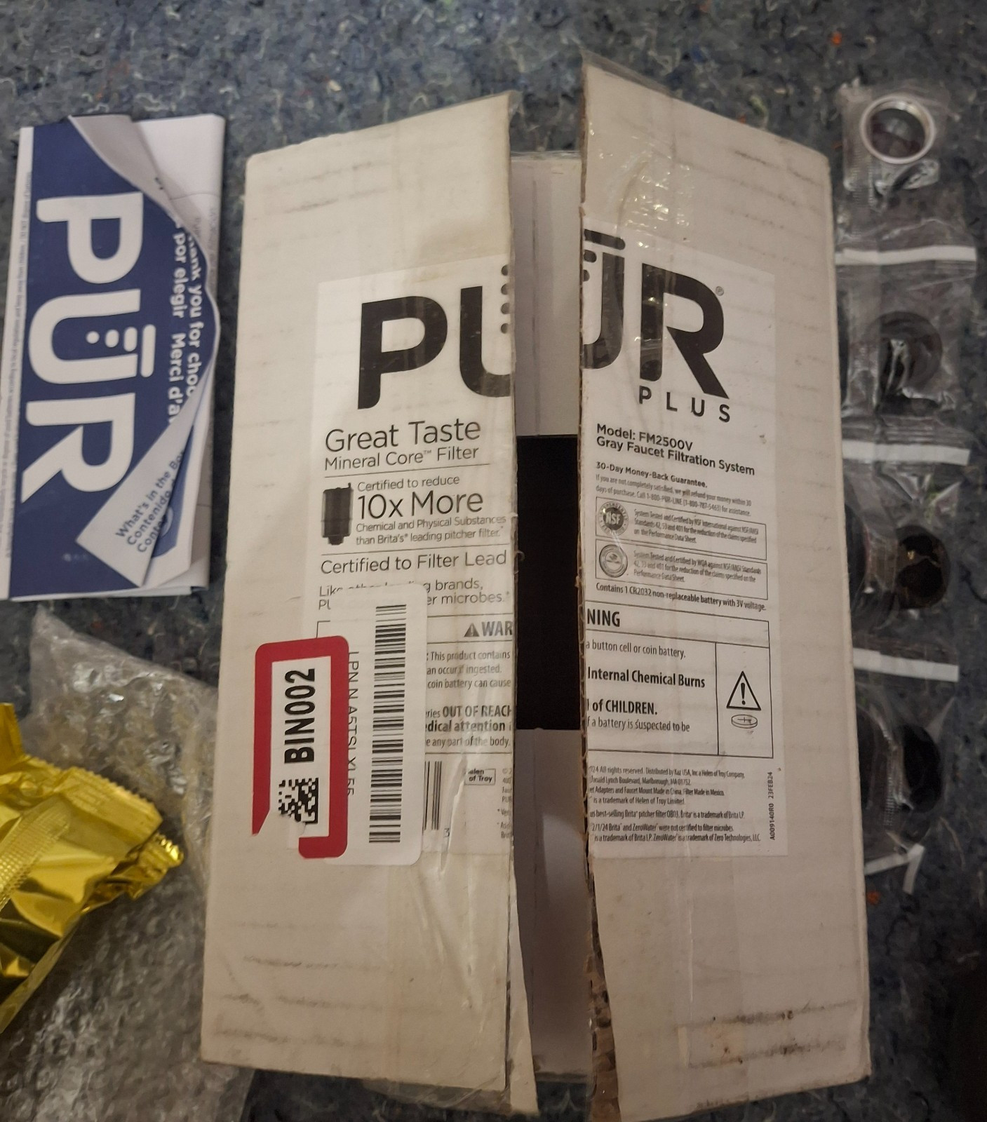 PUR Faucet Mount Water Filtration System FM2500V Gray w/ Pur RF-9999 Filter