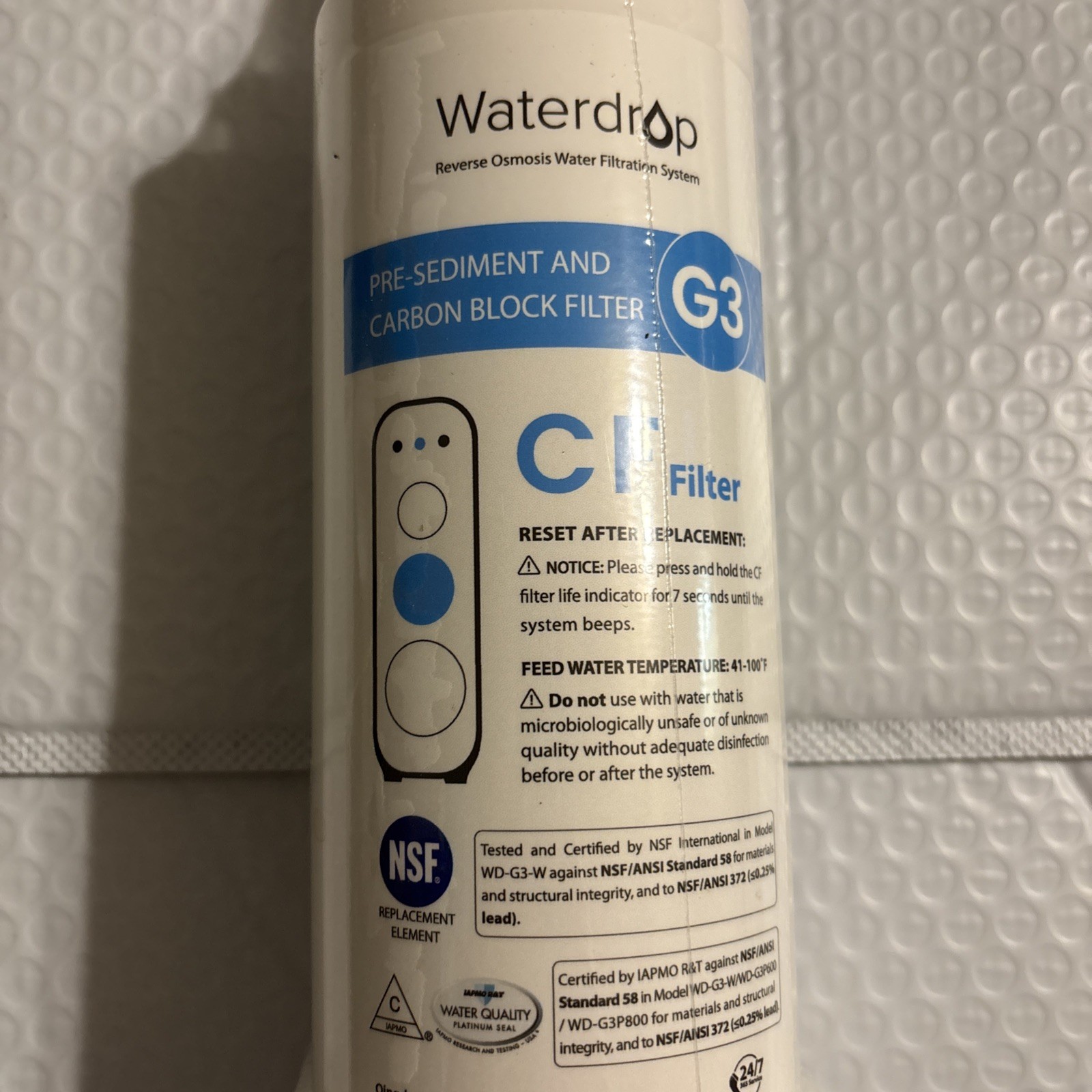 Waterdrop G3 CF Filter Pre Sediment & Carbon Block Filter