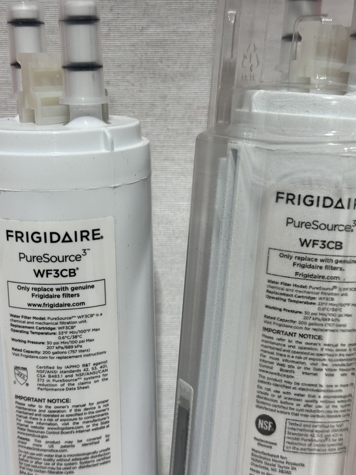 3 Pack Frigidaire WF3CB PureSource 3 Refrigerator Water Ice Filter Genuine OEM