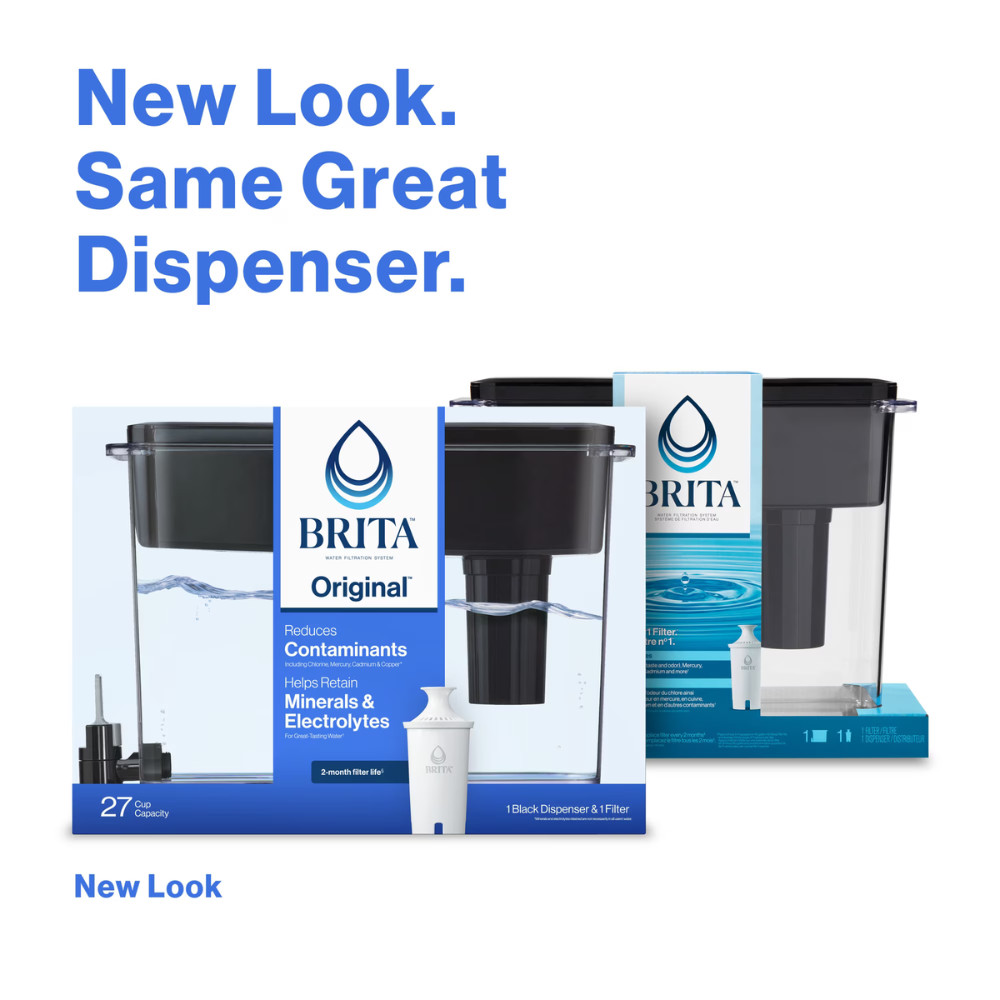 Brita UltraMax, 27 Cup Large Water Filter Dispenser, Fridge Purifier, Black New