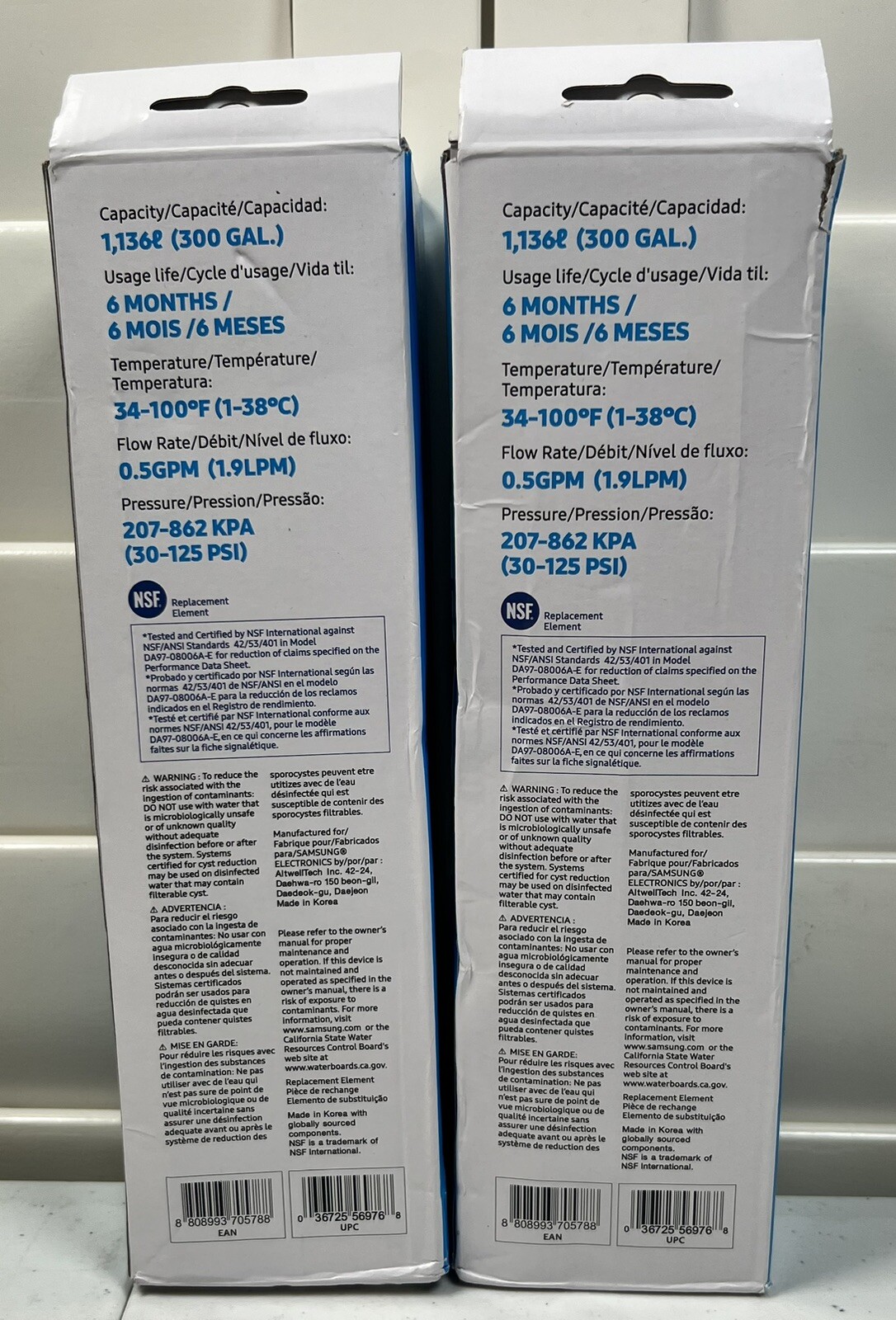 2 PACK Genuine Samsung DA29-00020B HAF-CIN/EXP Refrigerator Water Filter (New)