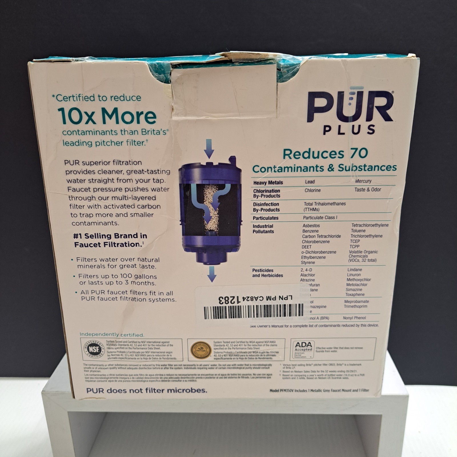 PUR PLUS Mineral Core Faucet Mt Water Filtration System Metallic Gray W/ Filter