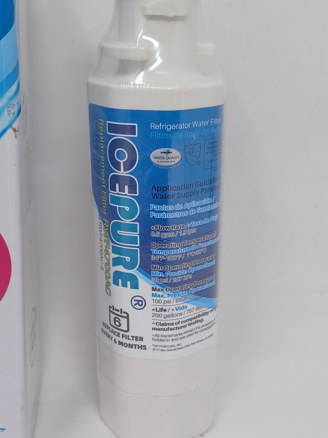 RWF4700AC Water Filter Fit for LT1000P, ADQ747935, LMXS28626D, LT1000PC 2PACK