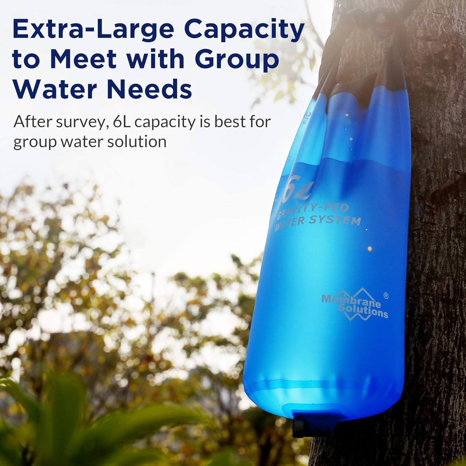 Water Filter Straw w/Gravity-Fed Water Bag 6L,Outdoor Portable Purifier Survival