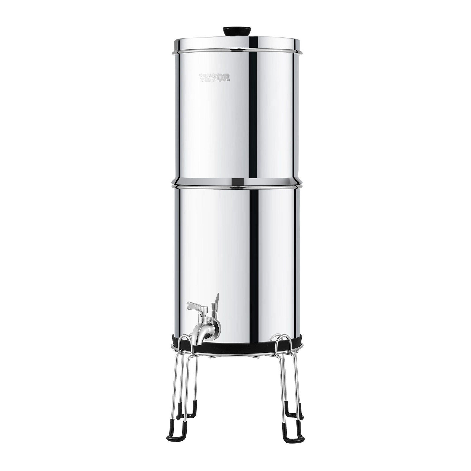 VEVOR 2.25G Gravity-fed Water Filter Countertop System Stainless Steel 2 Filters