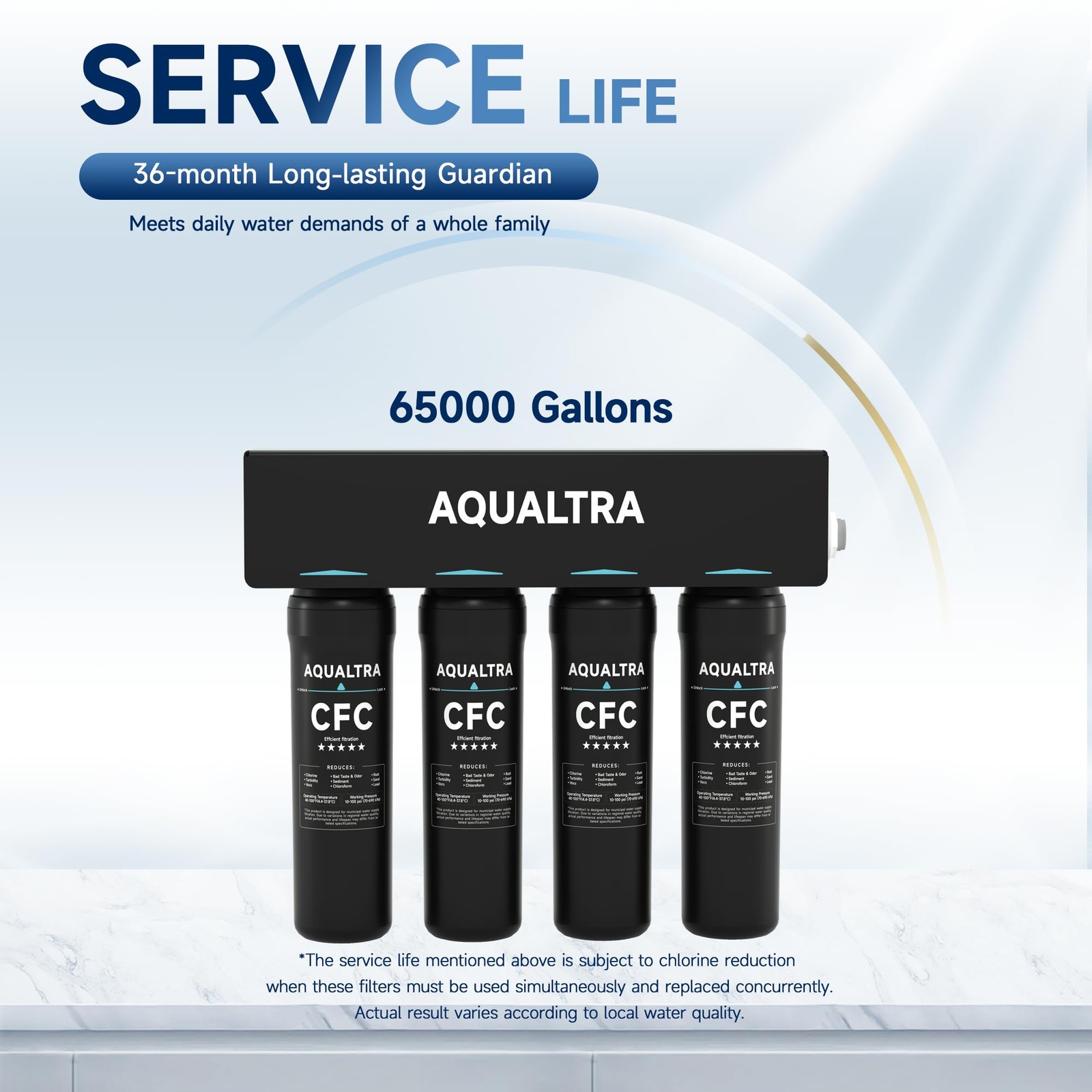 USF-4B-10 Under Sink Water Filtration System, Commercial 65K Gal, 0.5 μm Filt…