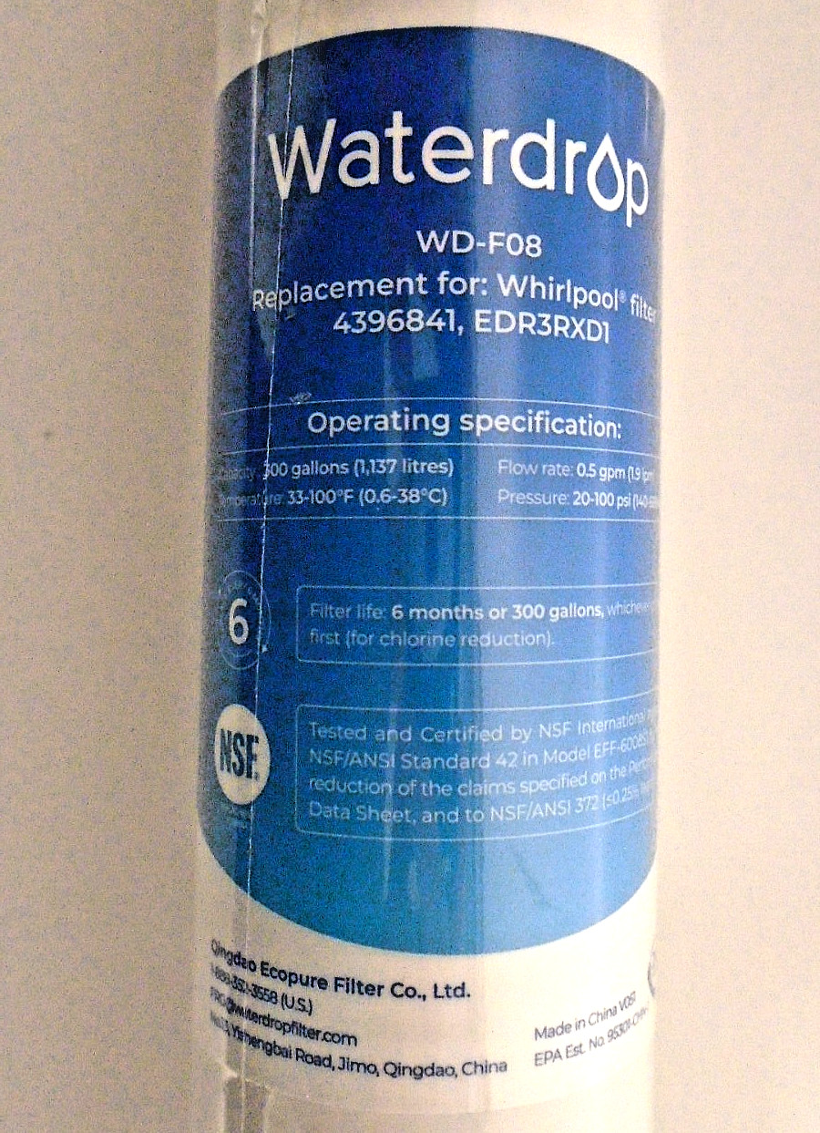 Lot of 2 Replacement Refrigerator Water Filters WD-F08 New Sealed Free Shipping