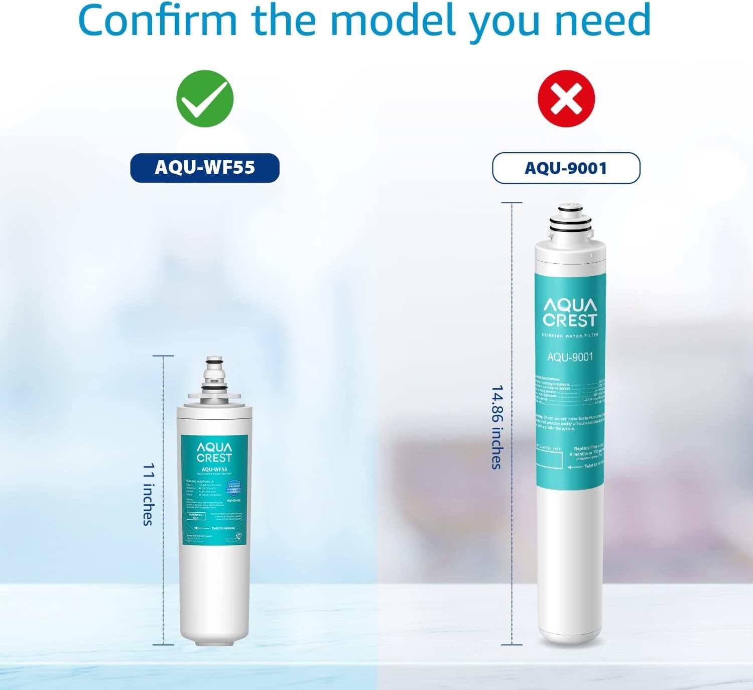 AQUACREST 9601 Water Filter, Replacement for Moen 9601 ChoiceFlo 9600,9602, 9500