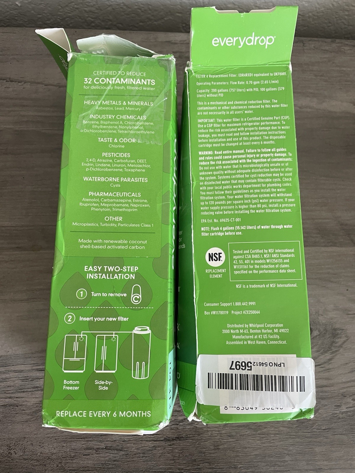 2 Pack NEW EveryDrop EDR4²RXD1 Filter 4 9084 Refrigerator Filter FACTORY SEALED