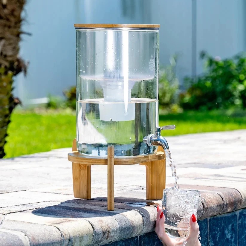 Invigorated Water Ph Recharge Countertop Glass Alkaline Water Filter Dispenser