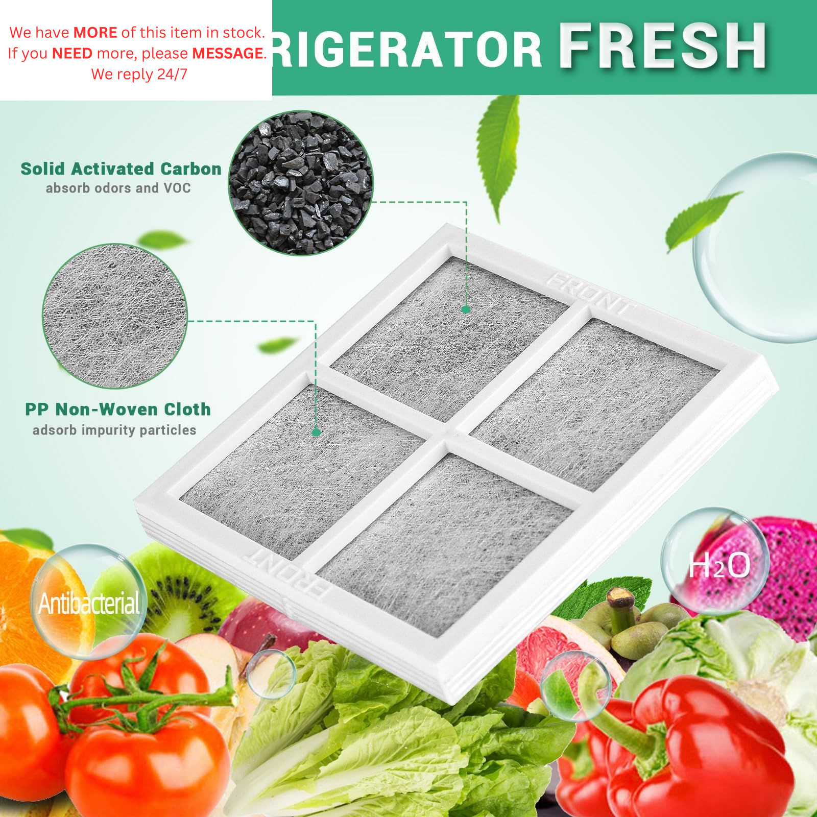 6 Pack Refrigerator Air Filter Replacement, 6 Count (Pack of 1)