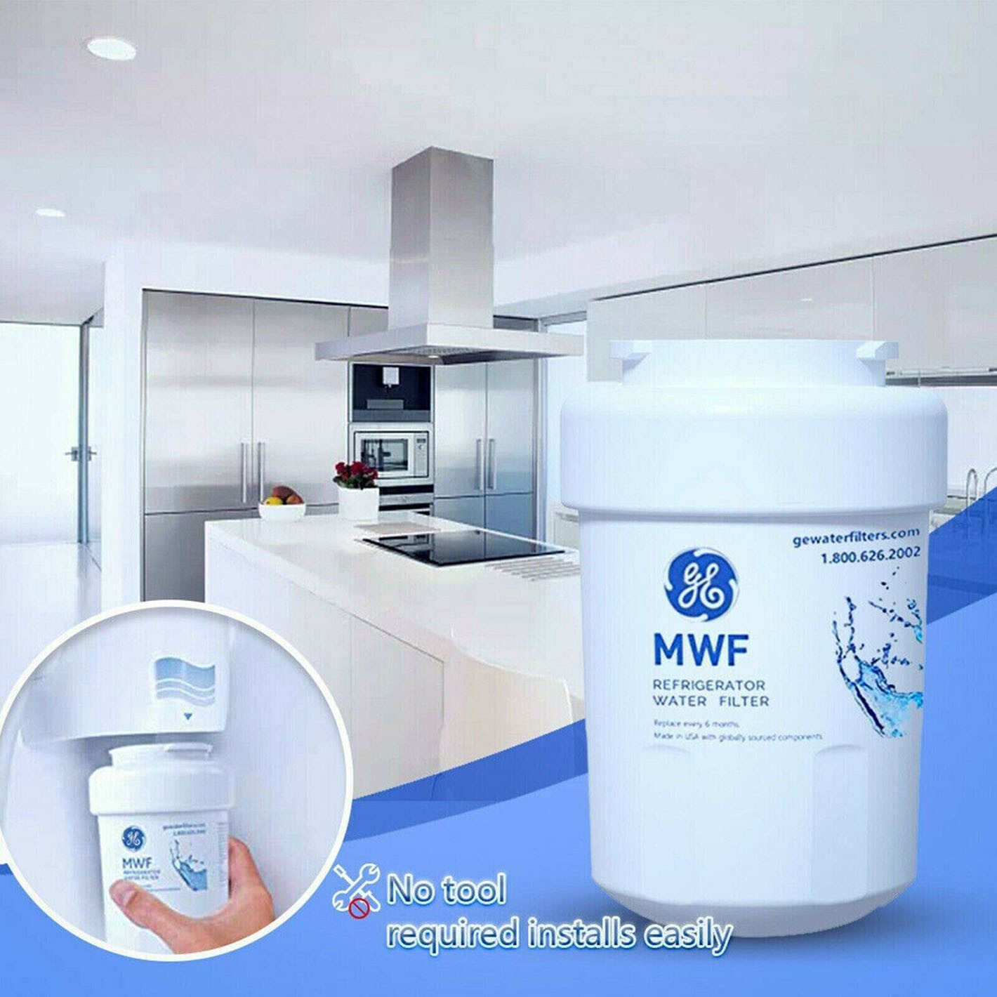 1/2/3/4 Pack MWF New Genuine Sealed GWF 46-9991 MWFP Fridge Water Filter
