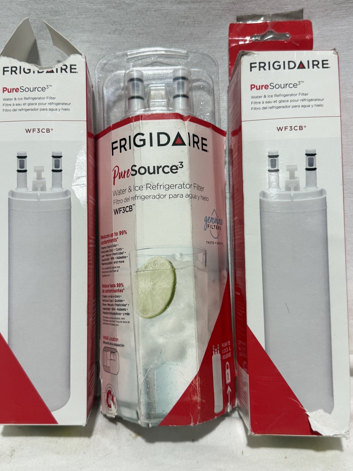 3 Pack Frigidaire WF3CB PureSource 3 Refrigerator Water Ice Filter Genuine OEM