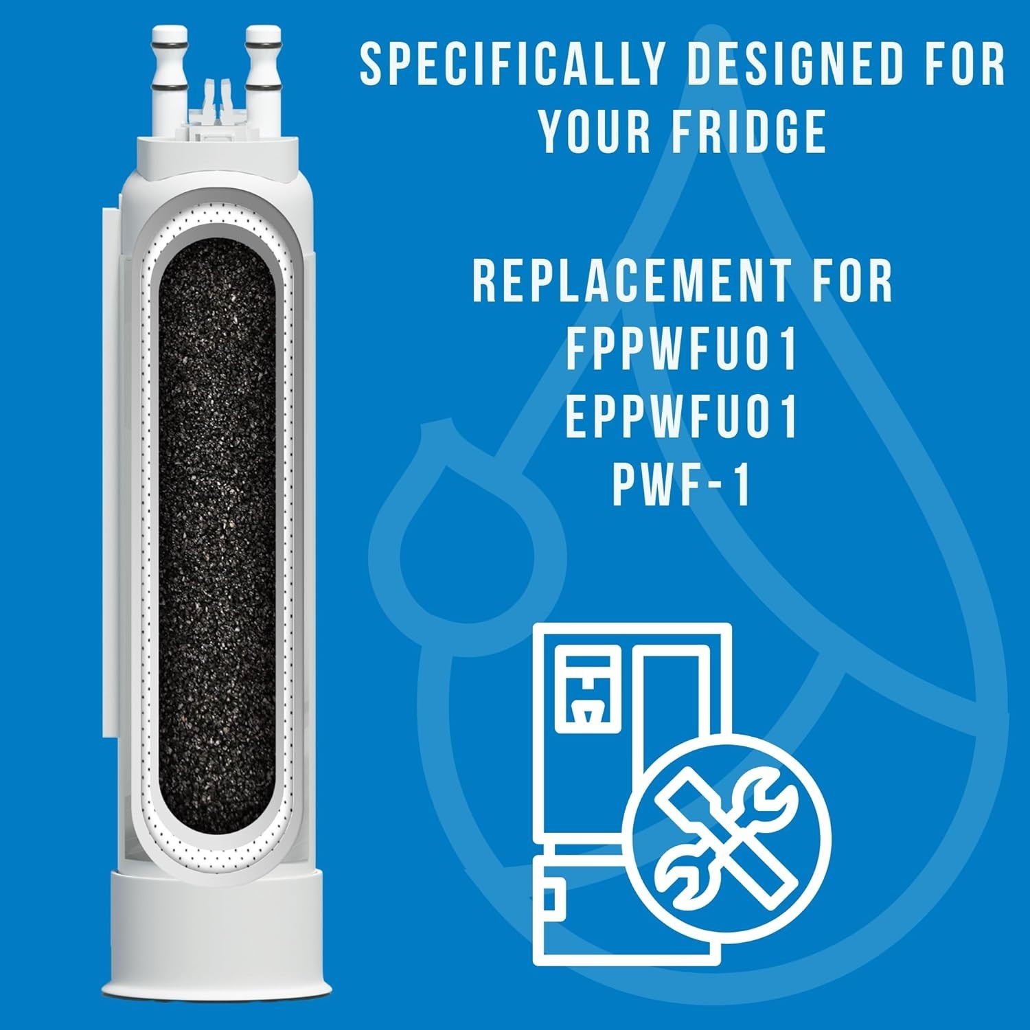 FPPWFU01 Water Filter Replacement 2 Pack Compatible with Multiple Models