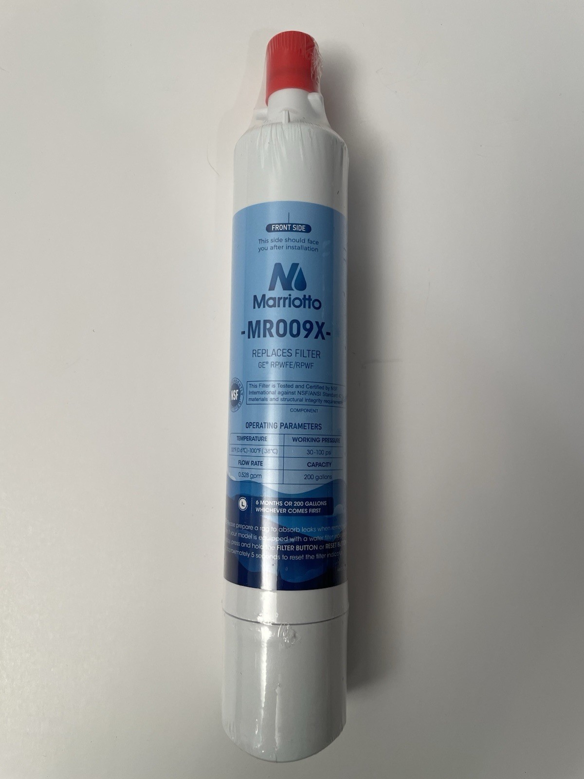 Marriotto MR009X Refrigerator Water Filter Replacement, Sealed Built In Chip