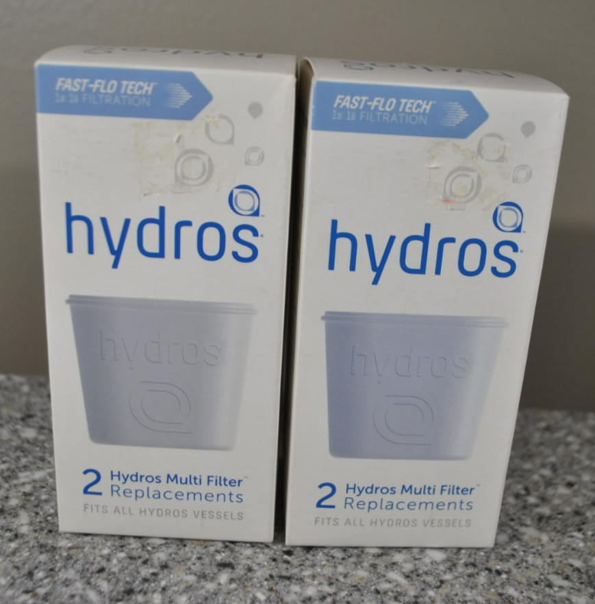 2 Hydros Multi Filter Replacements All Vessels Water Bottle Carafe Pitcher (4)
