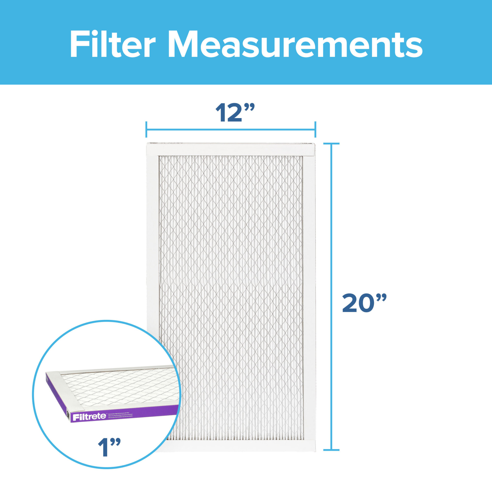 Filtrete High Performance Air Filter 1500 MPR 2019DC-4, 12 in x 20 in x 1 in
