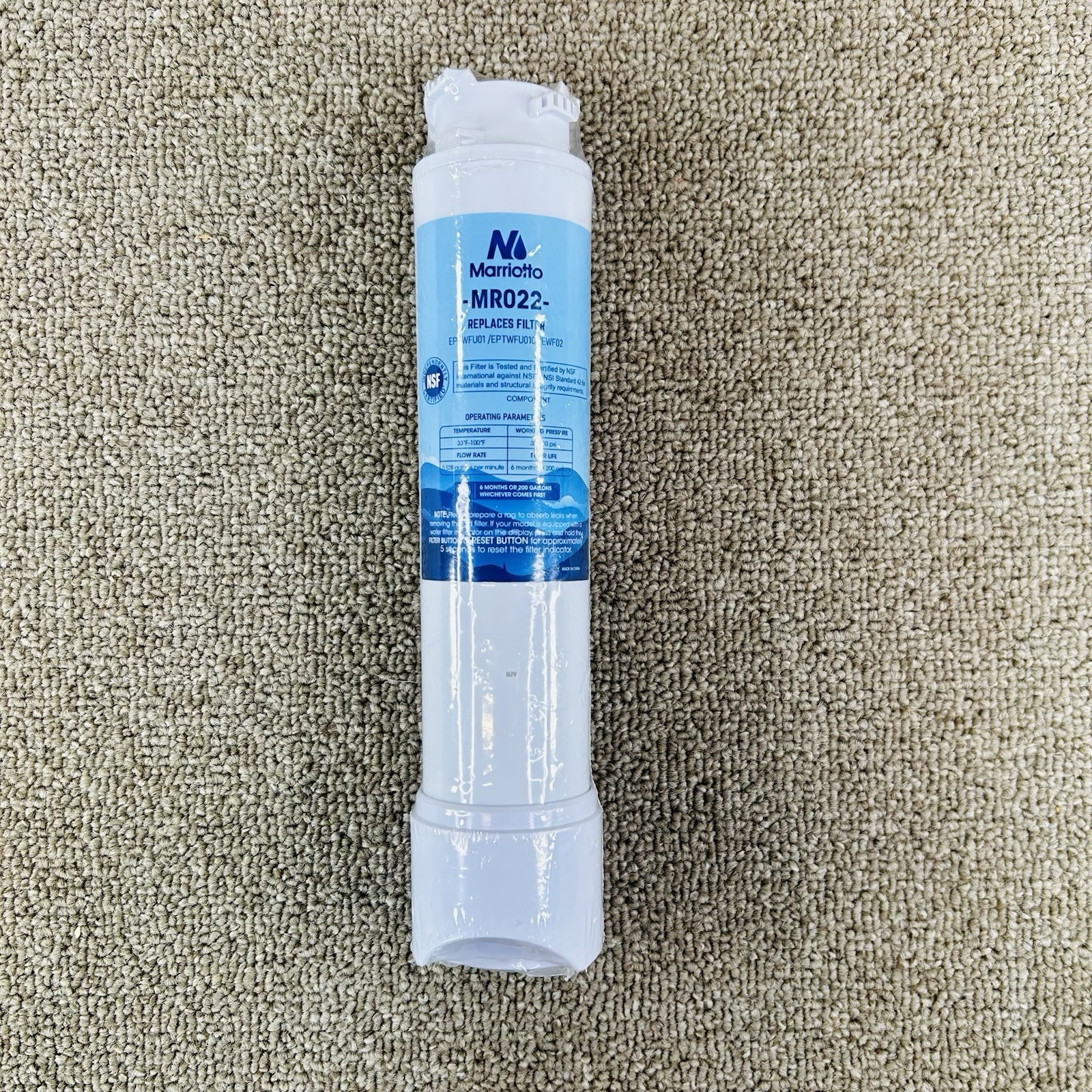 Marriotto MR022 Replacement Water Filter – EPTWFU01/EPTWFU01C/EWF02