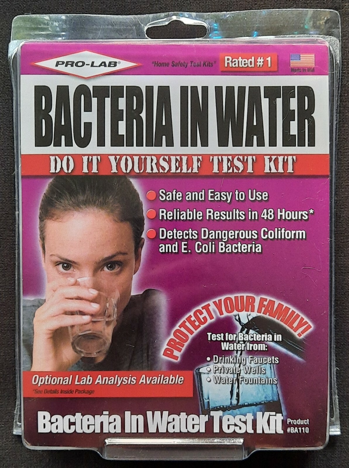 PRO-LAB BACTERIA IN WATER-DO IT YOURSELF TEST KIT – NEW From 2005