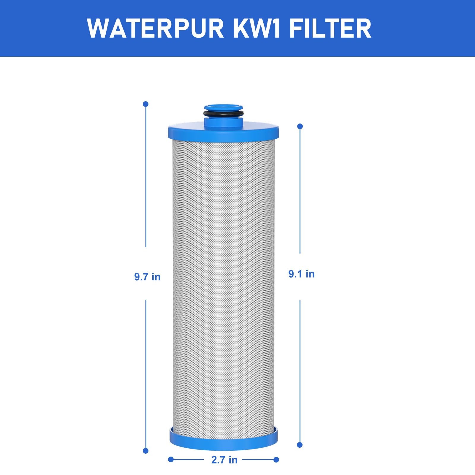 Vickmons KW1 RV Water Filter Cartridge 2.5x10in Compatible with RCS/FR1 3Pack