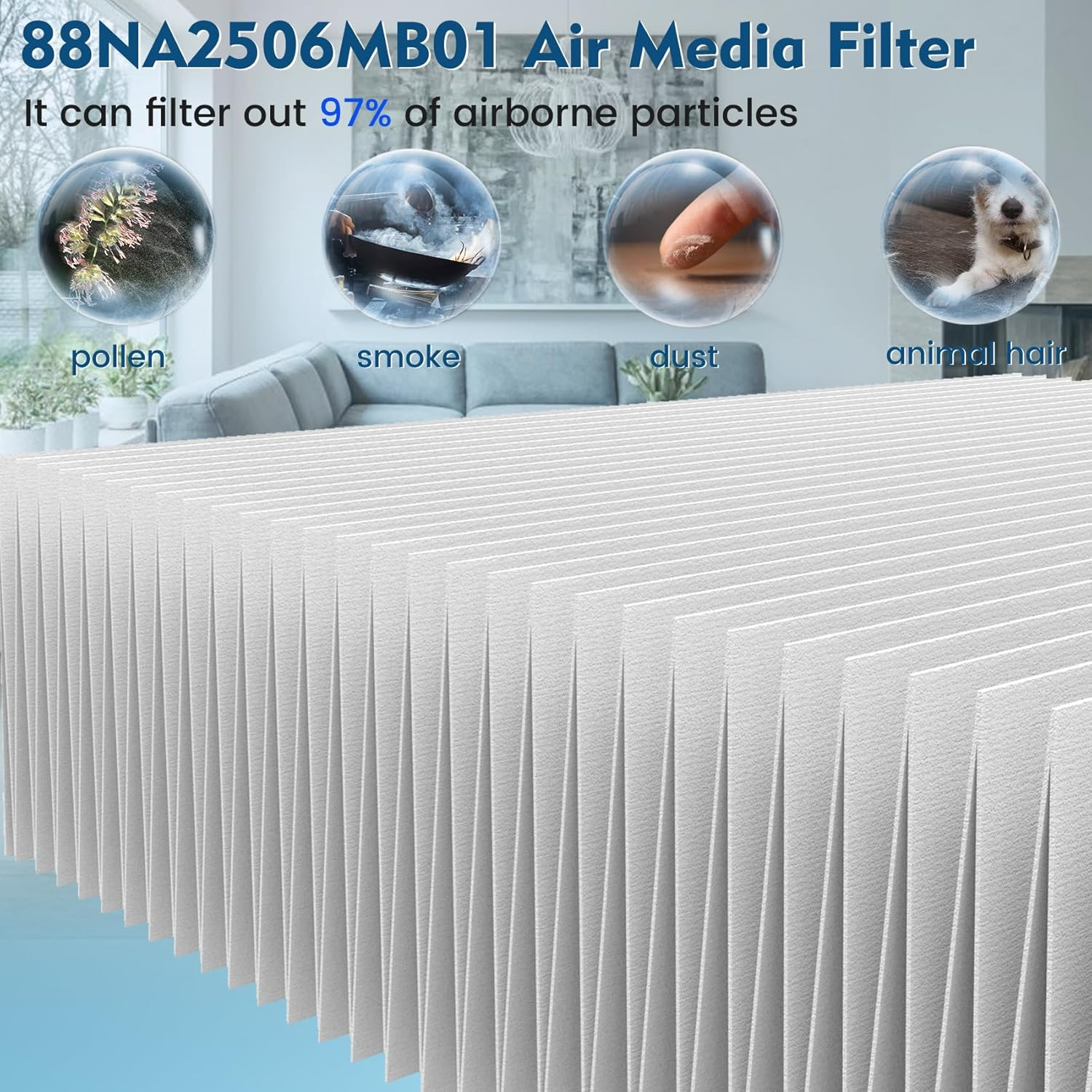 88NA2506MB01 Replacement Filter 2-Pack 25 1/16″ X 6 5/16″ Compatible with Carrie