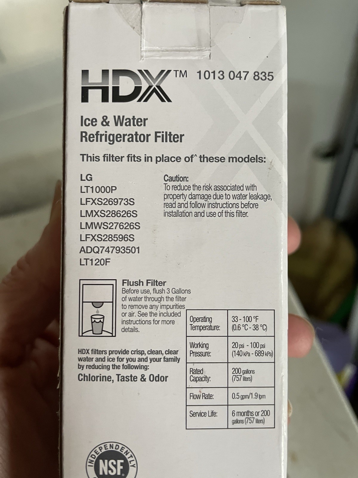 SET OF 6! HDX EQL-1-S Standard Refrigerator Water Filter Replacement LG LT1000P