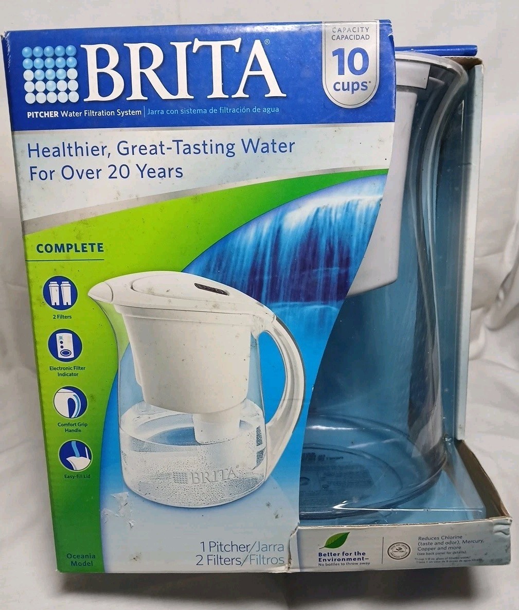 BRITA Grand Model 10 Cup Water Pitcher & Filter Oceania Model White – NEW in Box