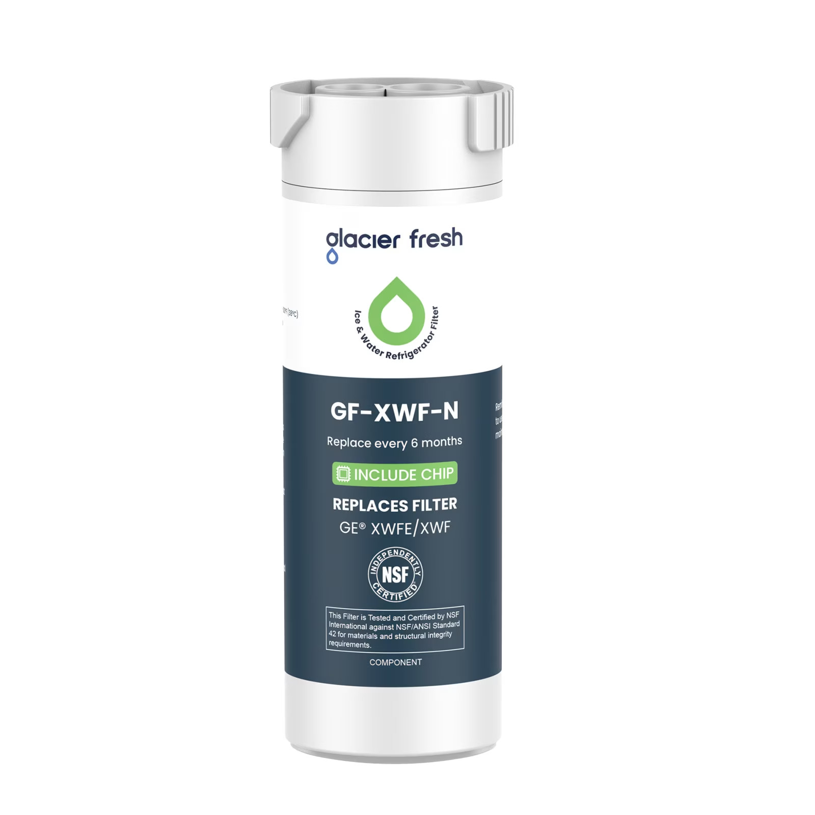 Glacier Fresh XWFE Water Filter Compatible with GE French-door 1 Pack with chip