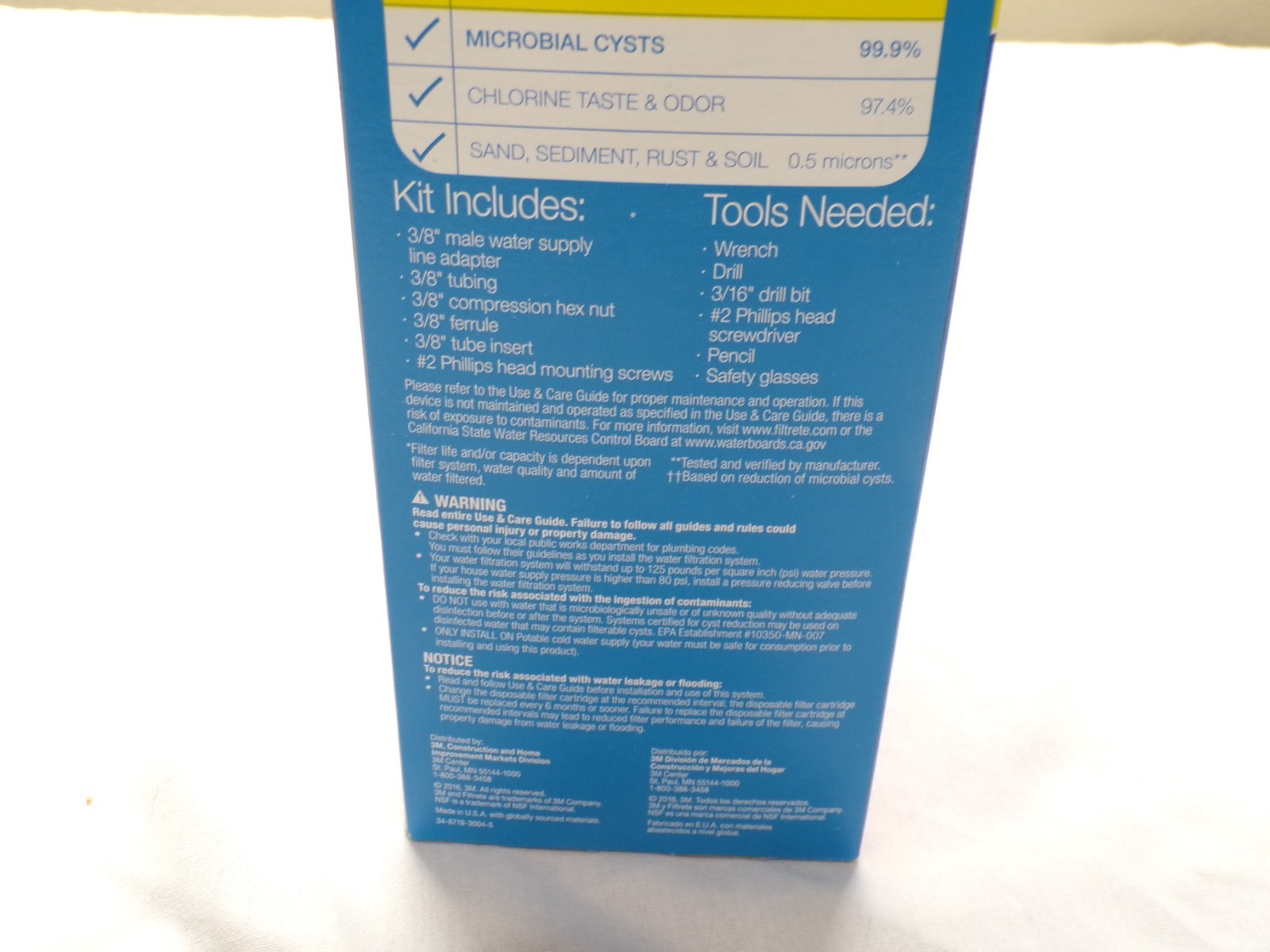 Filtrete 3M Maximum Under Sink Water Filter 3US-MAX-S01 1500 Gallon Open Box