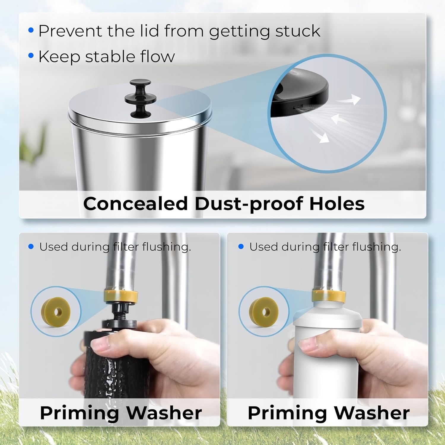 Waterdrop Gravity-fed Water Filter System,with 4 Filters and Metal Spigot