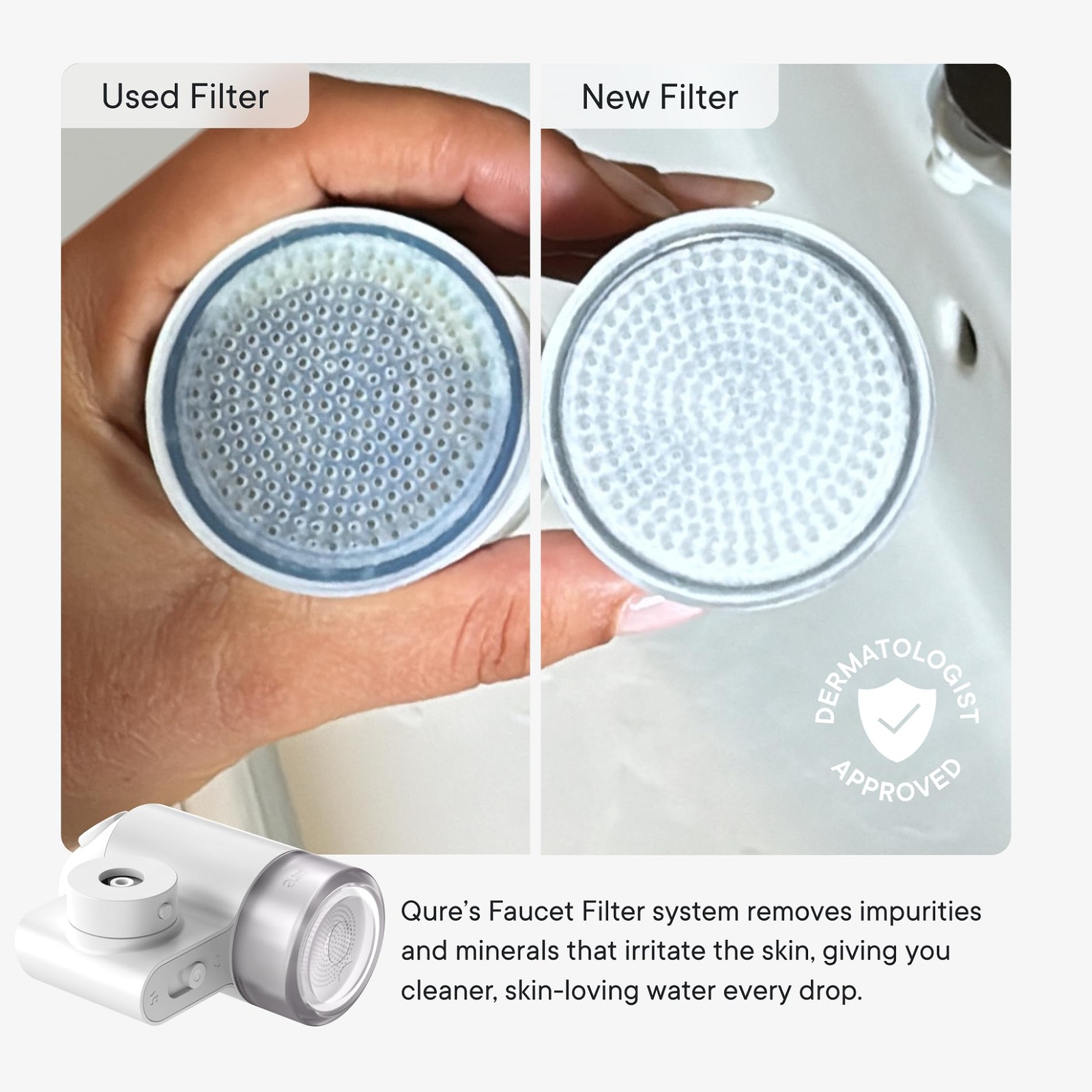 Skincare Bathroom Sink Filter Water Faucet for Skin, Reduces 99% Chlorine and…