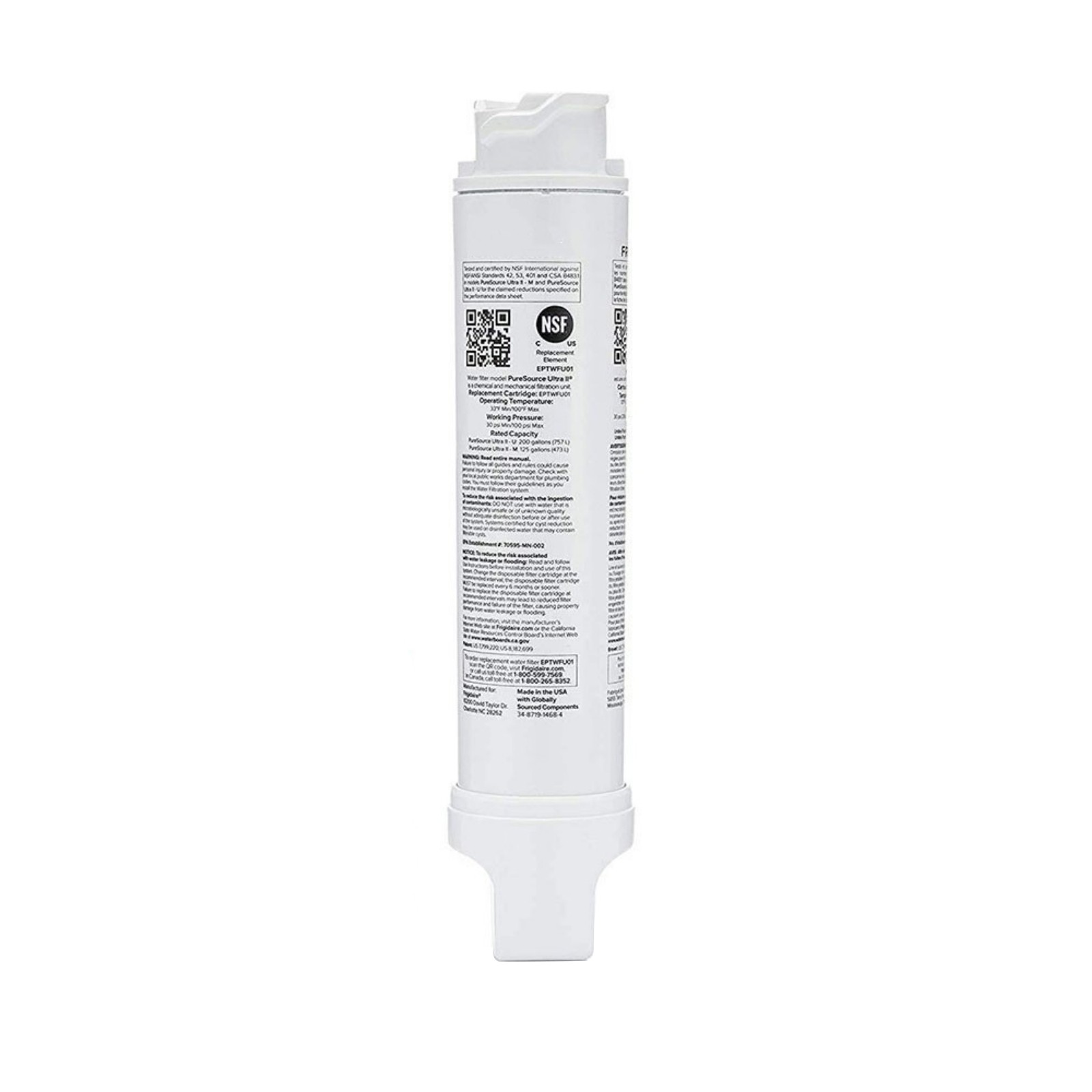 For Frigidaire EPTWFU01 Refrigerator Filter Water Replacement Cartridge Carbon