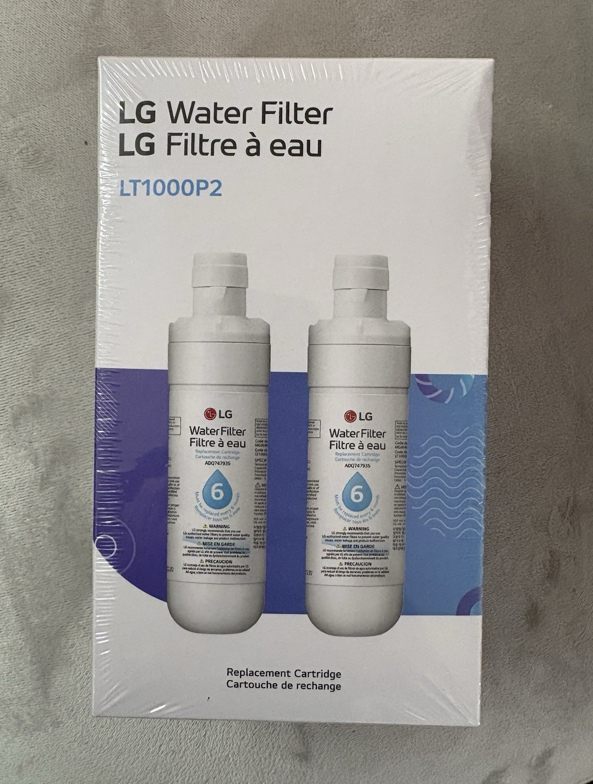 LG LT1000P2 Water Filter Replacement Cartridge 2-Pack Carbon Block 200 gal