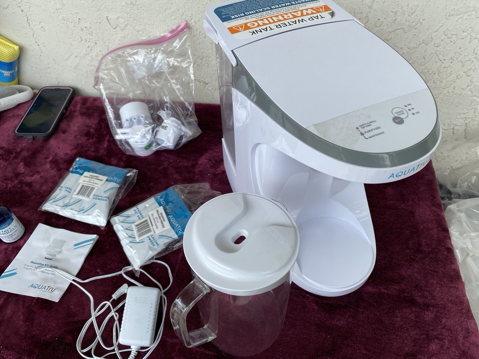AQUATRU Carafe Countertop 4-Stage Reverse Osmosis Water Purifier System AT100