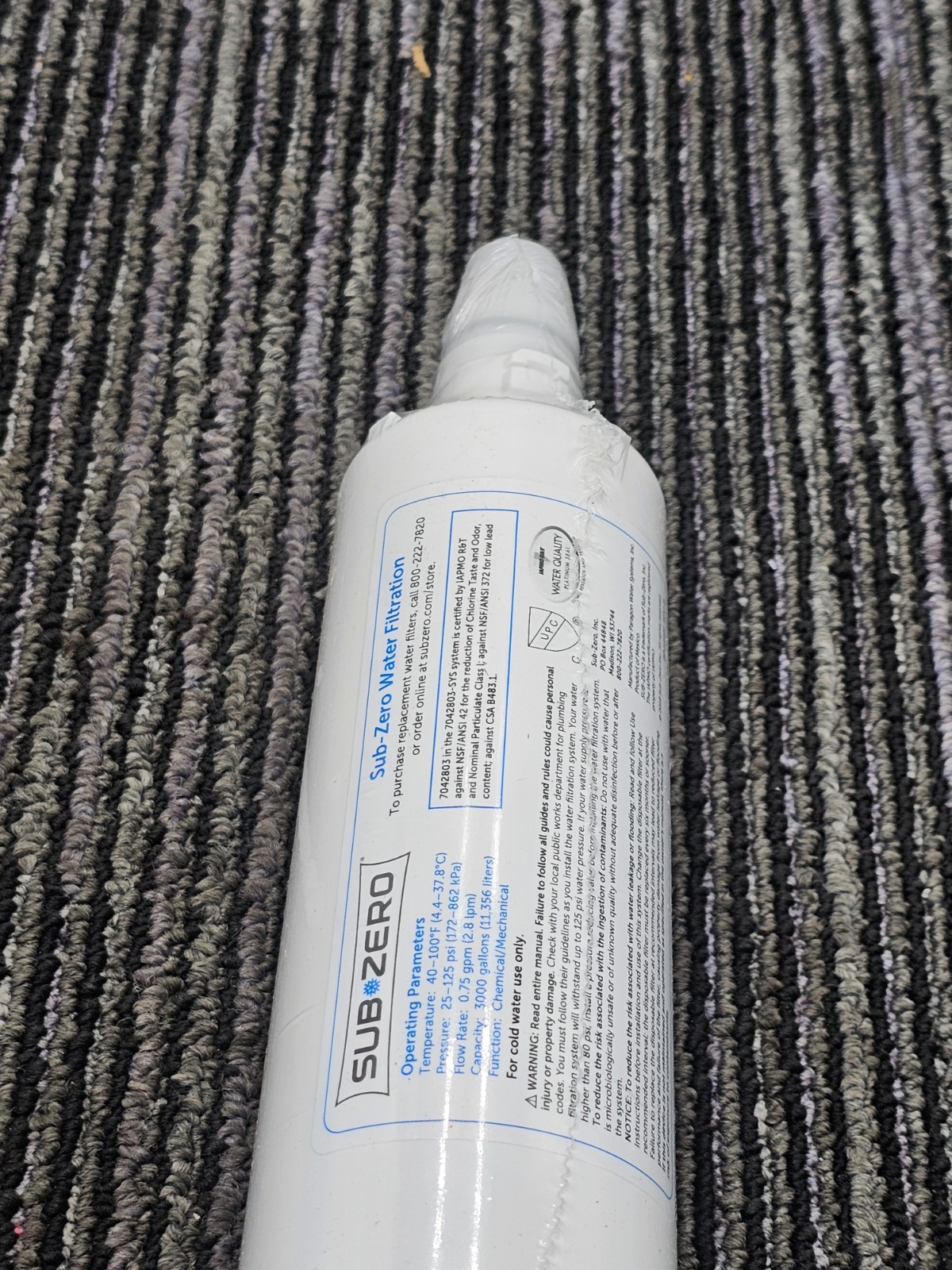 Sub-Zero 7042803 Ice Maker Water Filter Water Filtration For UC-15 and UC-15IO