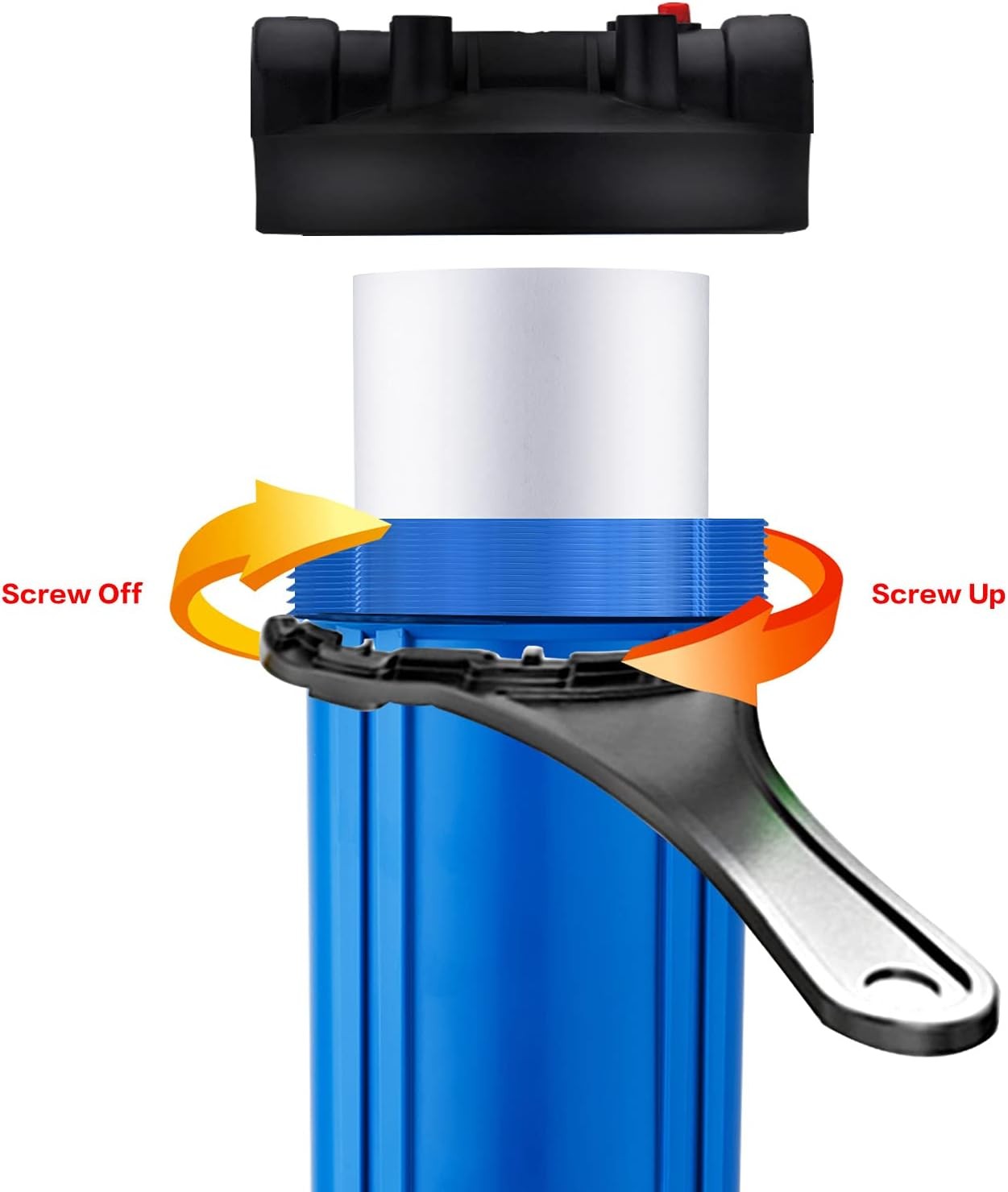 Geekpure 20in Whole House Water Filter Housing 3/4in Port for 4.5x20in Filters