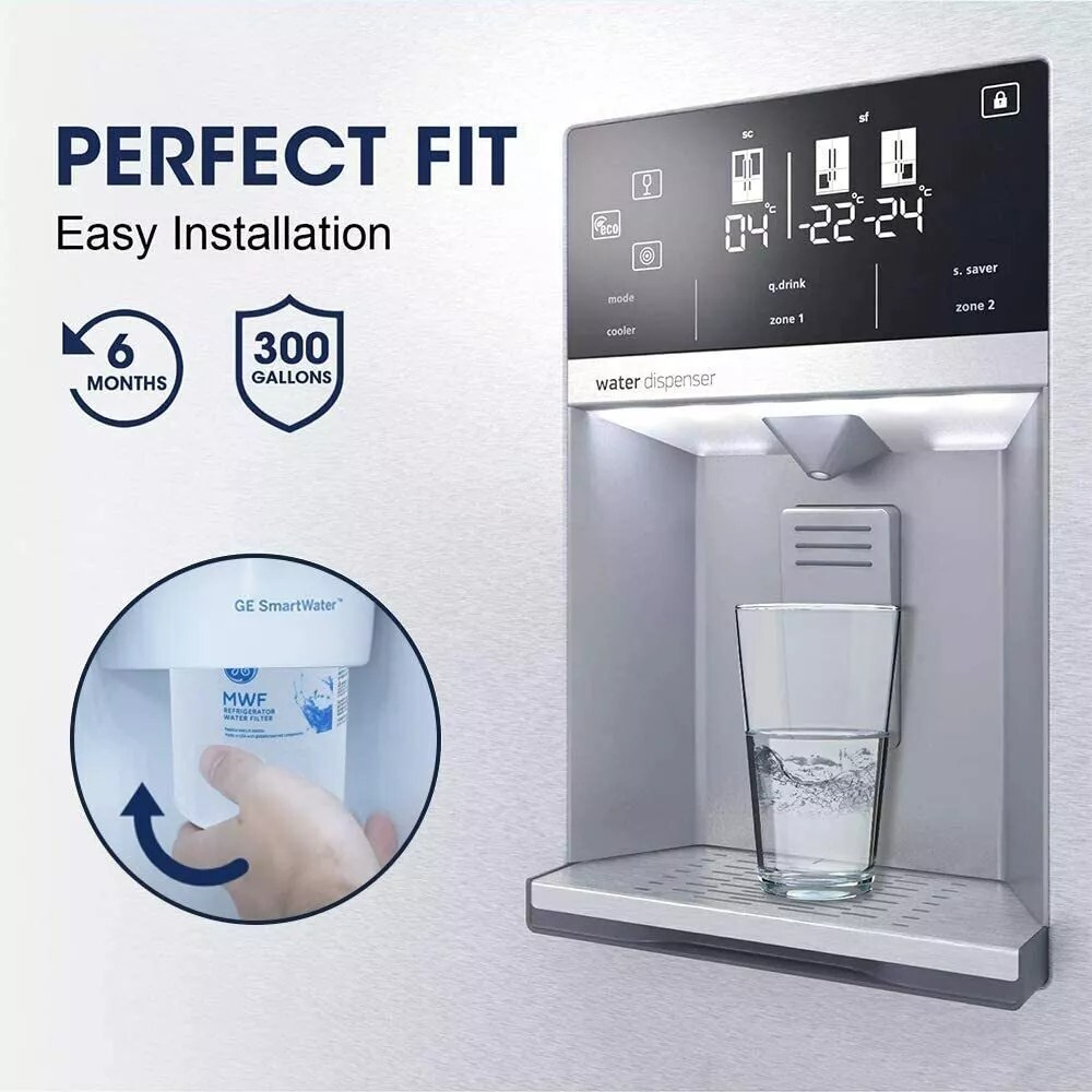 2 PACK New Genuine GE MWF MWFP GWF 46-9991 Smartwater Fridge Water Filter US